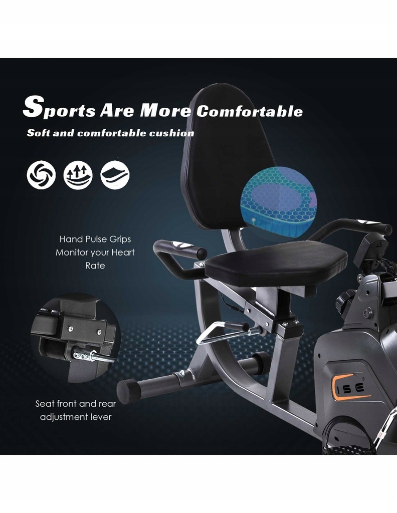 Rowerek Poziomy ISE SY-6910 Ergometer Uchwyty! - obrazek 3